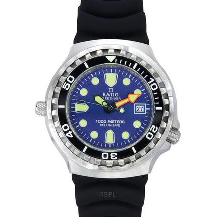 Ratio FreeDiver Version 03 Helium Safe 1000M Sapphire Quartz Blue Dial 1038EF102V-BLU-V03 Men's Watch