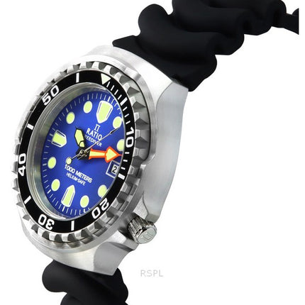 Ratio FreeDiver Version 03 Helium Safe 1000M Sapphire Quartz Blue Dial 1038EF102V-BLU-V03 Men's Watch