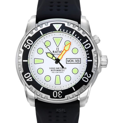 Ratio FreeDiver Version 02 Helium Safe 1000M Sapphire Automatic White Dial 1068HA90-34VA-WHT-V02 Men's Watch