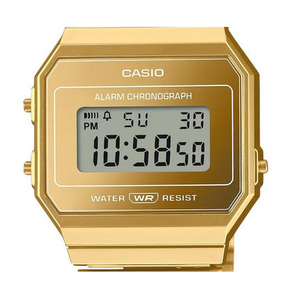 Casio Vintage Digital Gold Stainless Steel Quartz A700WEVG-9A Unisex Watch