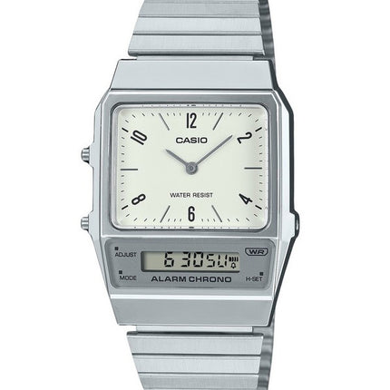 Casio Vintage Analog Digital Dual Time Stainless Steel Bracelet White Dial Quartz AQ-800E-7A2 Unisex Watch