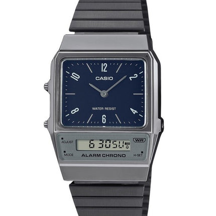 Casio Vintage Analog Digital Dual Time Stainless Steel Bracelet Blue Dial Quartz AQ-800EB-2A Unisex Watch