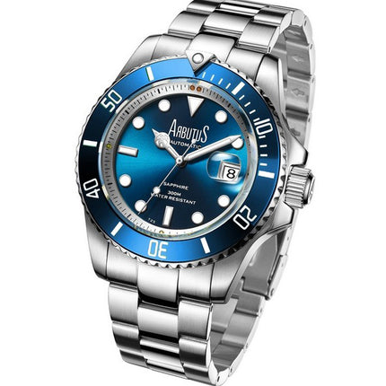 Arbutus Wall Street Stainless Steel Blue Dial Automatic Diver's AR1907SUS 300M Men's Watch