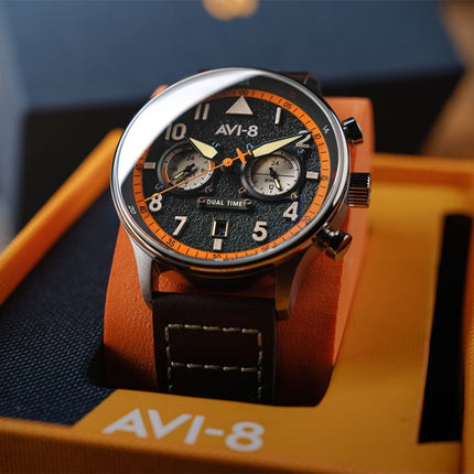 AVI-8 Hawker Hurricane Carey Dual Time Imperial War Museums Edition Black Dial Quartz AV-4088-07 Men's Watch