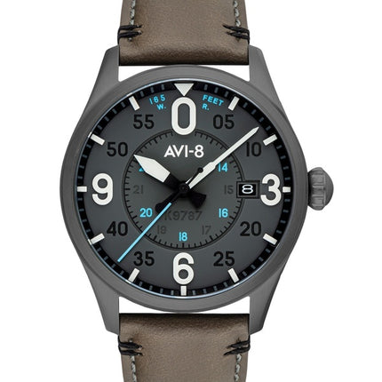 AVI-8 Spitfire Smith Salisbury Leather Strap Grey Dial Automatic AV-4090-04 Men's Watch