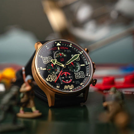 AVI-8 Hawker Typhoon Coningham Chronograph D-Day 80 Limited Edition Juno Black Dial Quartz AV-4093-09 Men's Watch