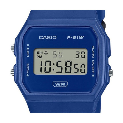 Casio POP Digital Blue Bio Based Resin Strap Quartz F-91WB-2A1 Unisex Watch