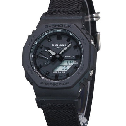 Casio G-Shock Analog Digital Eco Cloth Strap Black Dial Quartz GA-2100BCE-1A 200M Men's Watch