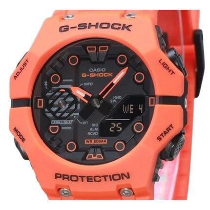 Casio G-Shock Analog Digital Smartphone Link Bio-Based Orange Resin Strap Grey Dial Quartz GA-B001FL-4A 200M Men's Watch