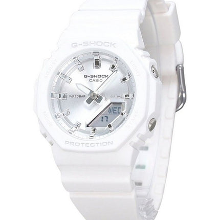 Casio G-Shock Analog Digital White Resin Bio Based Strap Silver Dial Quartz GMA-P2100VA-7A 200M Women's Watch