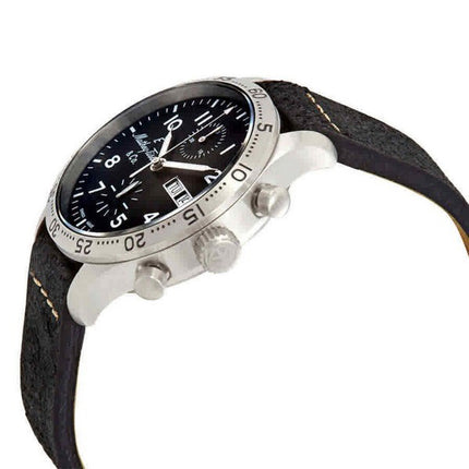 Mathey-Tissot Type 21 Chronograph Genuine Leather Black Dial Automatic H1821CHATLNG Men's Watch