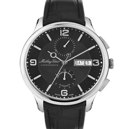 Mathey-Tissot Edmond Limited Edition Chronograph Leather Strap Black Dial Automatic H1886CHATAN Men's Watch
