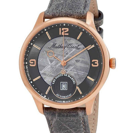 Mathey-Tissot Edmond Limited Edition Leather Strap Grey Dial Automatic H1886METP Men's Watch