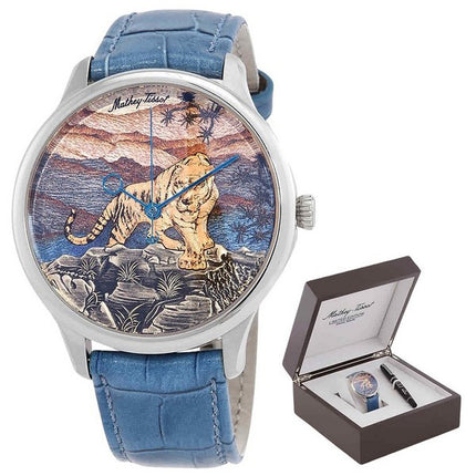 Mathey-Tissot Edmond Limited Edition Handcrafted 3D Tiger Multicolor Dial Automatic H1886TA Men's Watch With Gift Set