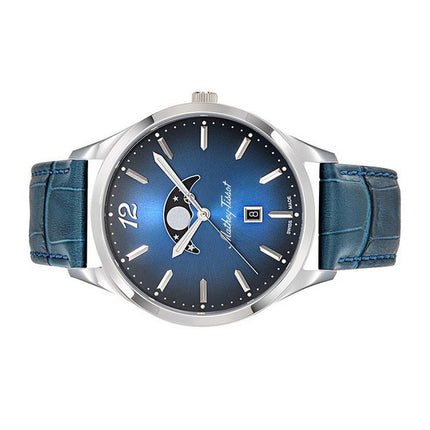 Mathey-Tissot Urban Moon Leather Strap Blue Dial Quartz H411LABU Men's Watch