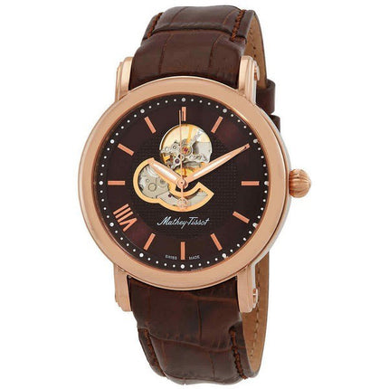 Mathey-Tissot Skeleton Genuine Leather Strap Brown Dial Automatic H7053PM Men's Watch