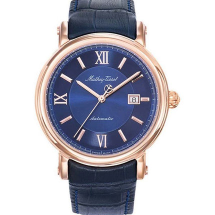 Mathey-Tissot Renaissance Genuine Leather Strap Blue Dial Automatic H9030PBU Men's Watch