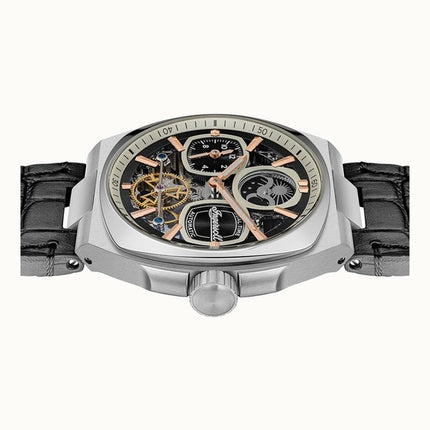 Ingersoll The Spirit Moon Phase Leather Strap Black Skeleton Dial Automatic I15801 Men's Watch