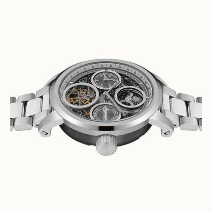 Ingersoll The Arc Moon Phase Stainless Steel Silver Skeleton Dial Automatic I16002 Men's Watch