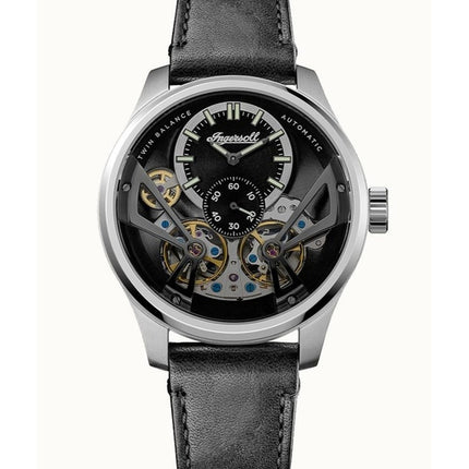 Ingersoll The Naismith Leather Strap Black Skeleton Dial Automatic I16101 Men's Watch