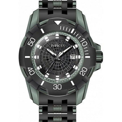 Invicta Sea Spider Stainless Steel And Polyurethane Strap Transparent Black Dial 44130 100M Men's Watch