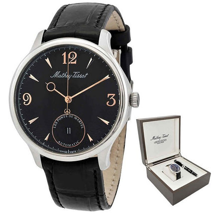 Mathey-Tissot Edmond Limited Edition Leather Strap Open Heart Black Dial Automatic MC1886CNA Men's Watch With Gift Set