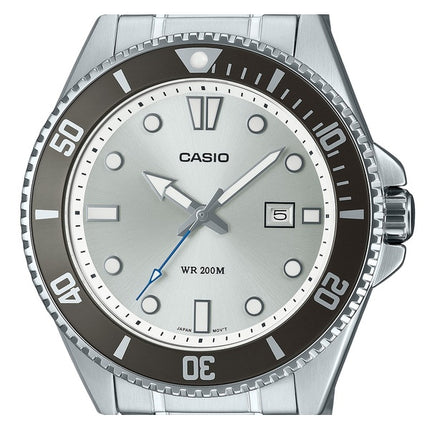 Casio Standard Analog Stainless Steel Silver Dial Quartz MDV-107D-7AV 200M Men's Watch