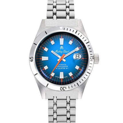 Mathey-Tissot Mergulhador Stainless Steel Blue Dial Automatic Diver's MRG1 200M Men's Watch With Extra Strap
