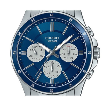 Casio Standard Analog Ion Plated Stainless Steel Blue Dial Quartz MTP-1374D-2A3V Men's Watch