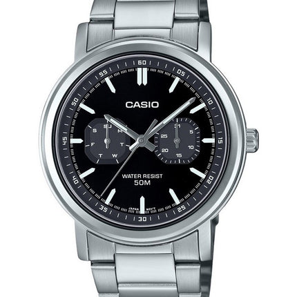 Casio Standard Analog Stainless Steel Black Dial Quartz MTP-E335D-1EV Men's Watch