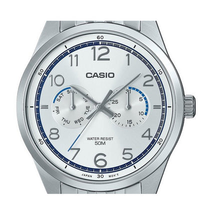 Casio Standard Analog Stainless Steel Silver Dial Quartz MTP-E340D-7AV Men's Watch