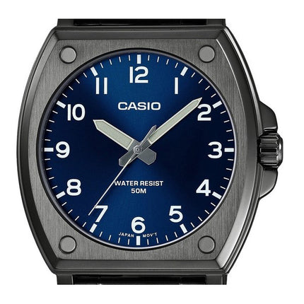 Casio Standard Analog Black Ion Plated Stainless Steel Blue Dial Quartz MTP-E730B-2AV Men's Watch