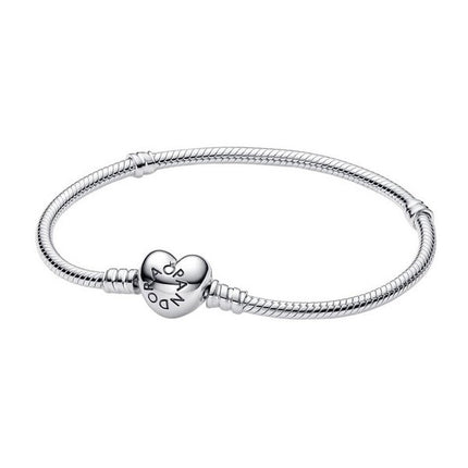 Pandora Moments Silver Bracelet With Heart Shaped Clasp 590719-18 For Women