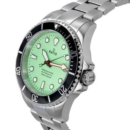 Ratio FreeDiver Sapphire Stainless Steel Green Dial Automatic RTF049 200M Men's Watch