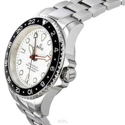 Ratio FreeDiver GMT Series Sapphire Stainless Steel White Dial Automatic RTF057 200M Men's Watch