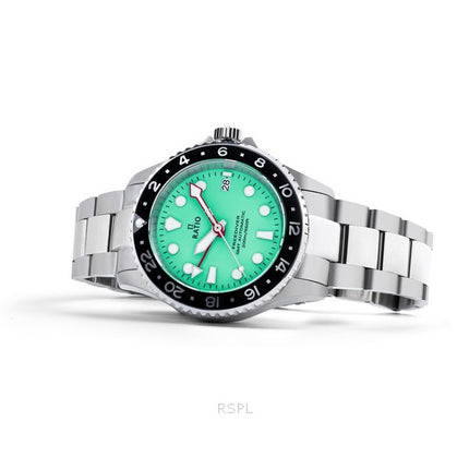 Ratio FreeDiver GMT Series Sapphire Stainless Steel Green Dial Automatic RTF059 200M Men's Watch