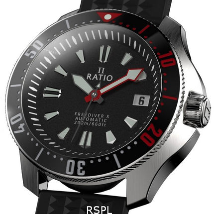 Ratio FreeDiver X Marine Black With Black Ceramic Inlay Automatic Diver RTX001 200M Men's Watch