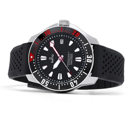 Ratio FreeDiver X Marine Black With Black Ceramic Inlay Automatic Diver RTX001 200M Men's Watch