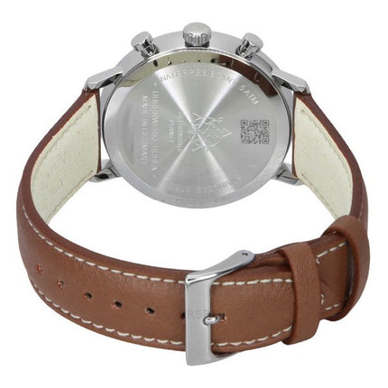 Zeppelin LZ129 Hindenburg Chronograph Brown Leather Strap Beige Dial Solar 80865N Men's Watch